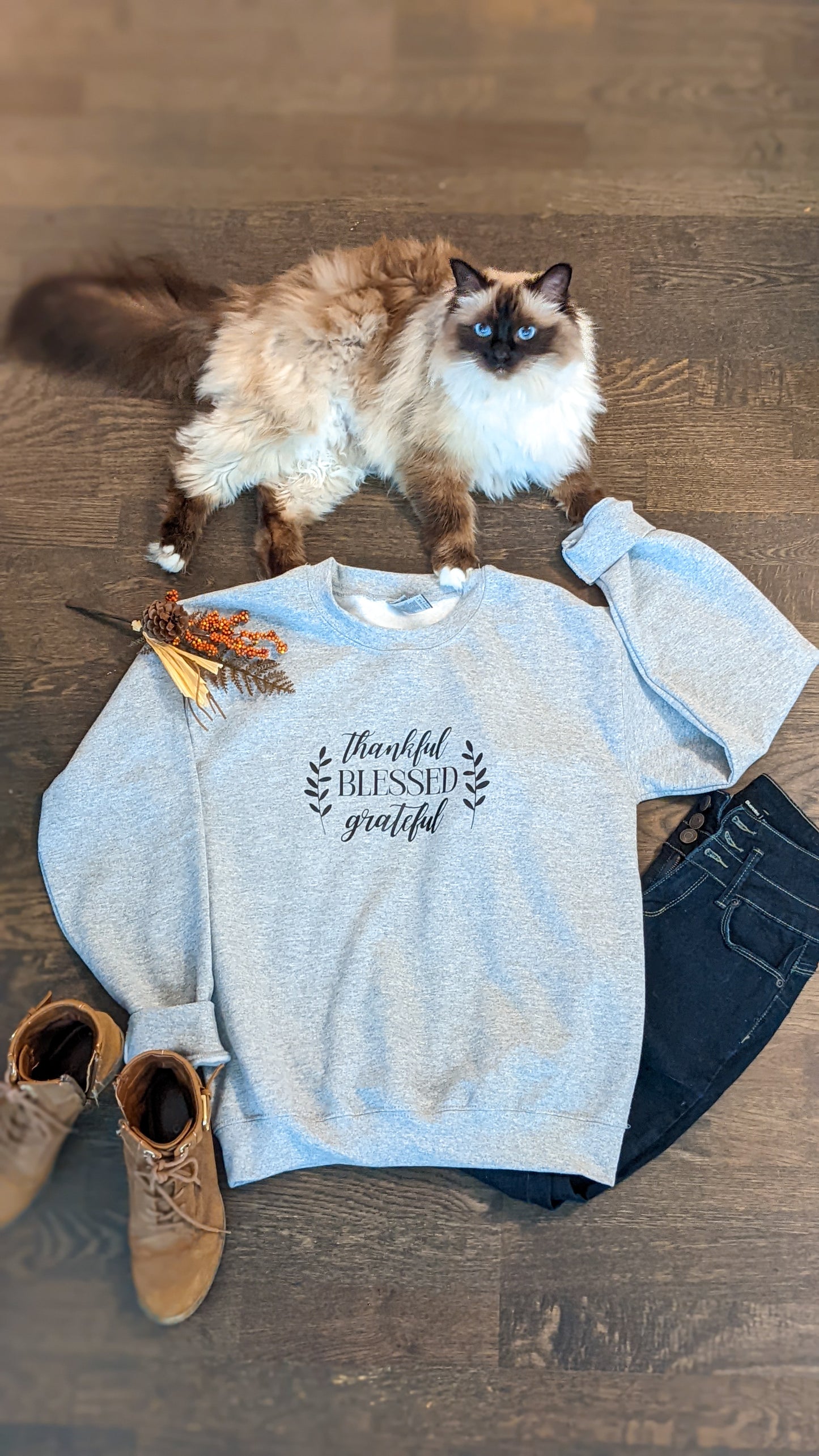 Thankful Blessed Grateful crewneck sweatshirt