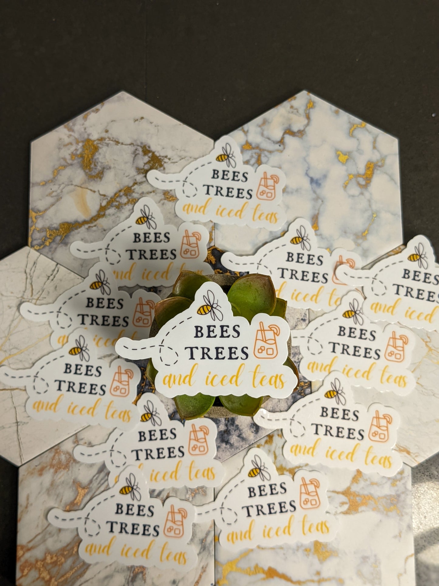 Bees Trees and Iced Teas Sticker